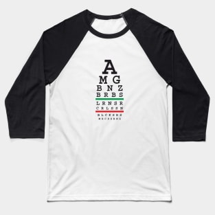 Snellen automotive eye test for Merc (original color) Baseball T-Shirt